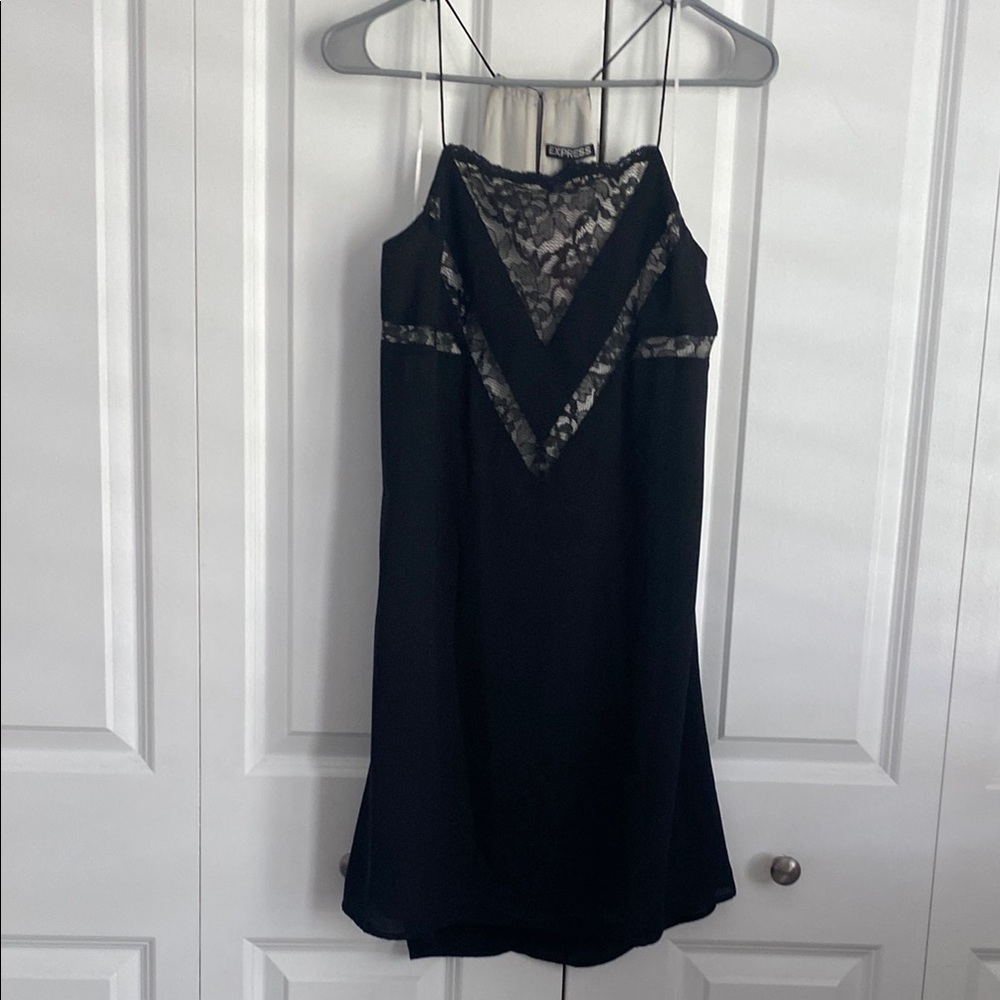 Express Black Sleeveless Mini Slip Dress